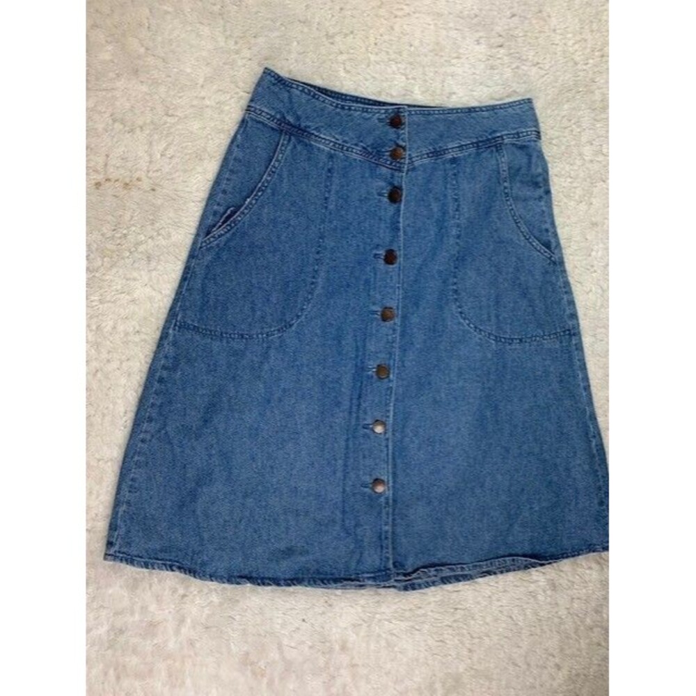 Forever 21 Womens Skirt Size 29 Denim Jean Knee Length Med Wash